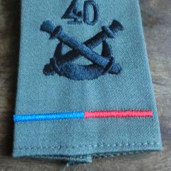 fourreau tissu brodée d'épaule 40eme R.A d'artillerie