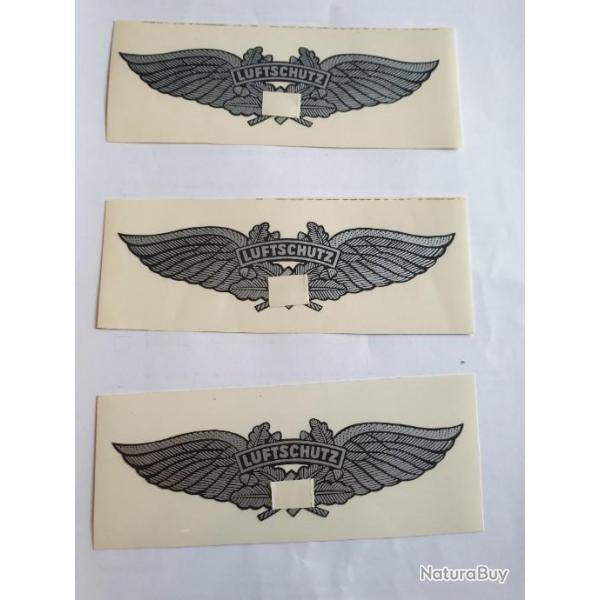 3 Autocollants pour casque Allemand WW2 Luftschutz  P1211