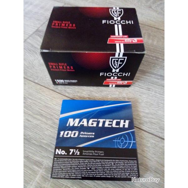 Amorces Small Rifle Fiocchi et Magtech