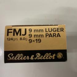 SELLIER BELLOT 9X9 8G/124GR BOITE DE 50 BALLES  VENDU PAR 10 BOITES FRAIS DE PORT OFFERT