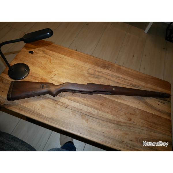 Crosse de GEWEHR 43, G43, K43 avec sa plaque de couche, 2 rparations  la pate  bois