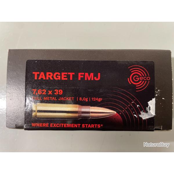 GECO 7.62X39 VM BOITE DE 50 BALLES VENDU PAR 4 BOITES FRAIS DE PORT OFFERT