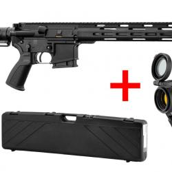 Pack Carabine semi-automatique AR15 LDT L4S + Point rouge + Mallette - 5.56 mm / 27 cm