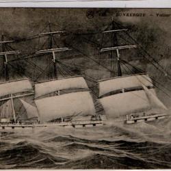 CPA - Marine -DUNKERQUE - Voiier en plaine  Mer N°1011