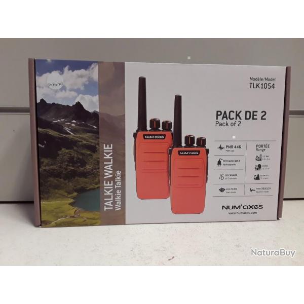 PACK DE 2 TALKIE WALKIE NUM AXEQ TLK1054 ORANGE FLUO NEUF TOP PRODUIT