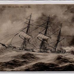 CPA - MARINE -Trois mats en Pleine Mer N°1037