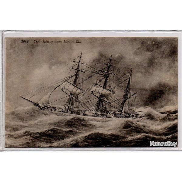 CPA - MARINE -Trois mats en Pleine Mer N1037