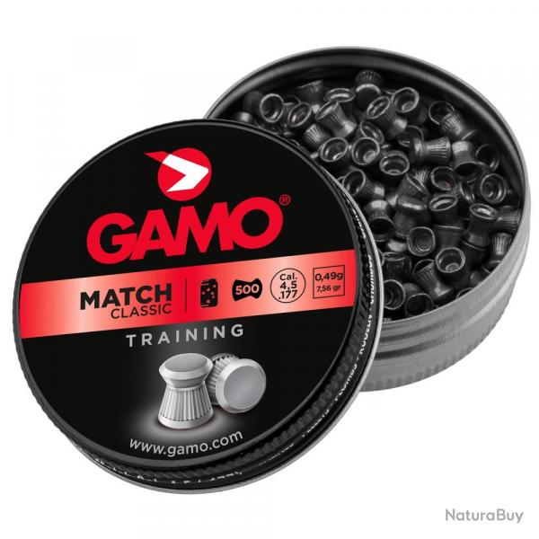 BOTE DE 250 PLOMBS PLATS GAMO MATCH CLASSIC 4.5mm