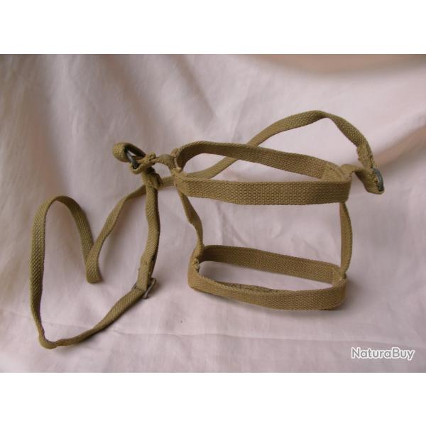 WW2 ANGLETERRE BRELAGE DE GOURDE ANGLAISE MILITAIRE D'INFIRMIER DATE DE 1943 ET BROAD ARROW /I