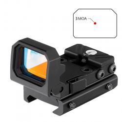 Micro Red dot 3 MOA avec système de visée rétractable, platine glock et rail picatinny tous calibres