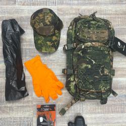 Pack spécial Approche / sac à dos + casquette + couteau + appeau + gants + sac