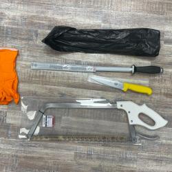 Pack Approche spécial découpe / Scie + Couteau + fusil + gants + sac