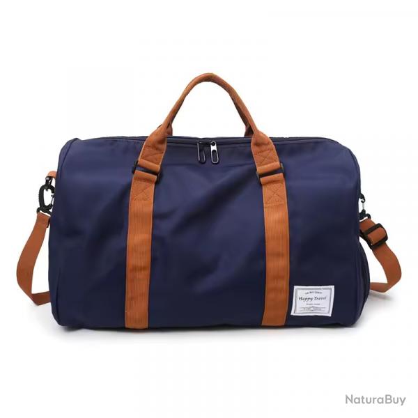 SAC CAMPING / VOYAGE AVION + POCHE CHAUSSURES - IMPERMABLE - 35 L - BLEU - LIVRAISON GRATUITE