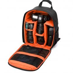 SAC APPAREIL PHOTO AVEC COMPARTIMENTS - IMPERMÉABLE ET REMBOURRÉ - ORANGE - LIVRAISON GRATUITE