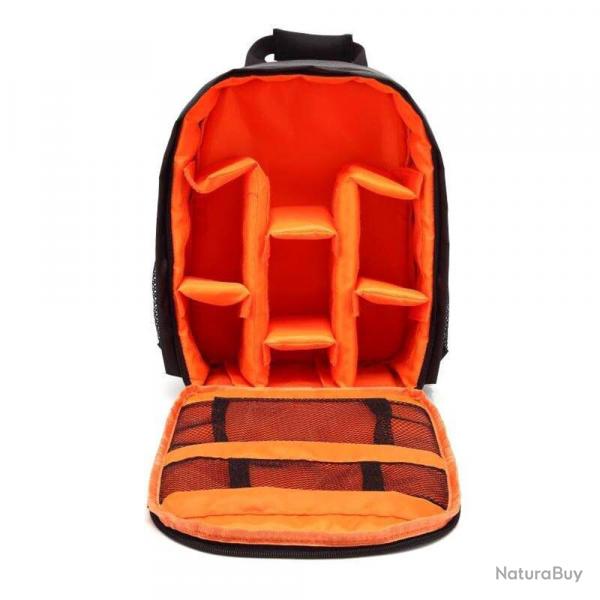 SAC  DOS POUR APPAREIL PHOTO - COMPARTIMENTS IMPERMABLE REMBOURR - ORANGE - LIVRAISON GRATUITE