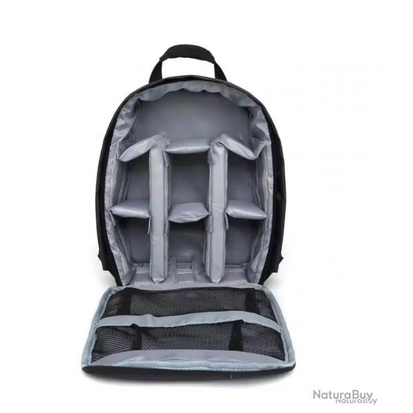 SAC APPAREIL PHOTO AVEC COMPARTIMENTS - IMPERMABLE ET REMBOURR - GRIS - LIVRAISON GRATUITE