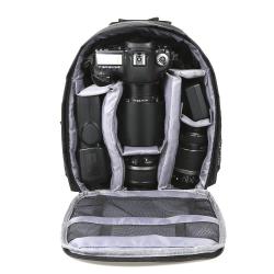 SAC À DOS POUR APPAREIL PHOTO - COMPARTIMENTS IMPERMÉABLE REMBOURRÉ - GRIS - LIVRAISON GRATUITE