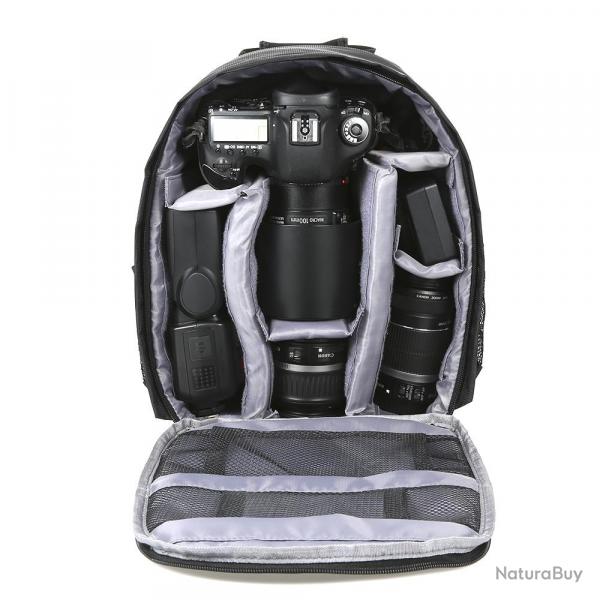 SAC  DOS POUR APPAREIL PHOTO - COMPARTIMENTS IMPERMABLE REMBOURR - GRIS - LIVRAISON GRATUITE