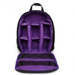 SAC APPAREIL PHOTO AVEC COMPARTIMENTS - IMPERMÉABLE ET REMBOURRÉ - VIOLET - LIVRAISON GRATUITE