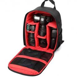 SAC APPAREIL PHOTO AVEC COMPARTIMENTS - IMPERMÉABLE ET REMBOURRÉ - ROUGE - LIVRAISON GRATUITE