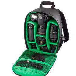 SAC APPAREIL PHOTO AVEC COMPARTIMENTS - IMPERMÉABLE ET REMBOURRÉ - VERT - LIVRAISON GRATUITE