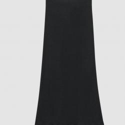 Jupe longue femme chaaude laine mérinos noir  40
