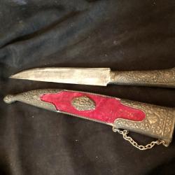 COUTEAU POIGNARD ETHNIQUES MAROC XIX EN METAL