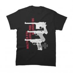T-shirt Walther P38 Luger P08 Mauser C96 - Noir / M