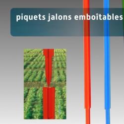 35 Piquets jalon de battue ORANGE FLUO emboîtables pour balisage jour nuit sous bois, chemin, neige