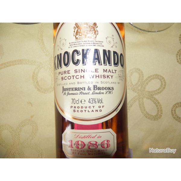 BOUTEILLE DE  "KNOCKANDO" (J&B) de 1986