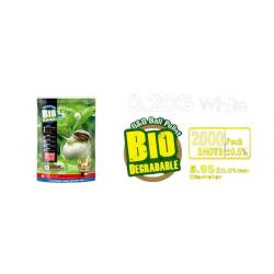 BILLES BIO 0.20G BLANCHES EN SACHET DE 2000 "G&G ARMAMENT "