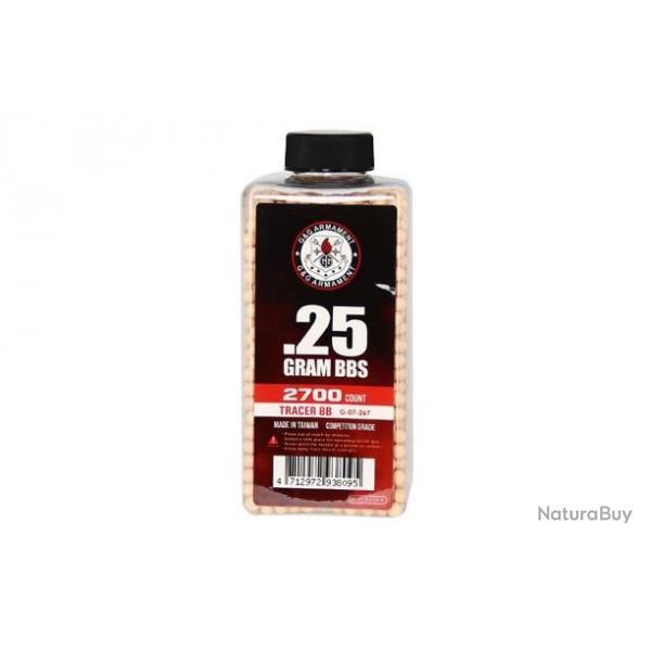 BILLES 0.25G TRACANTES ROUGES EN BOUTEILLE DE 2700 "G&G ARMAMENT"