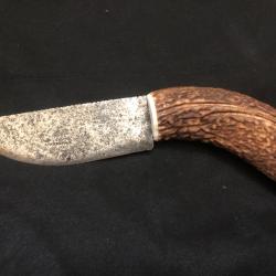 COUTEAU ANCIEN DE CHASSE MANCHE EN CORNE A MARSEILLE