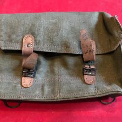 sacoche toile cuir 4 compartiments pour chargeurs fm 24/29 , indochine algérie , porte-chargeurs