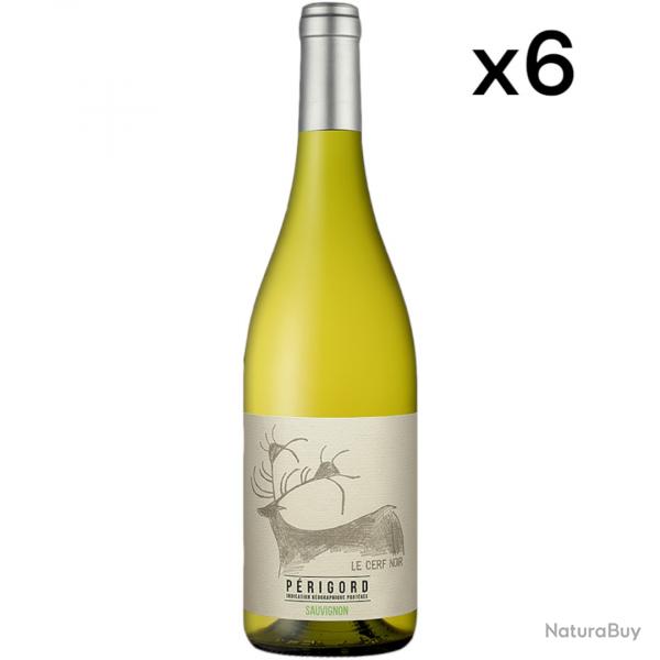"Le Cerf Noir" IGP Prigord, 100% sauvignon 2023, le carton de 6 bouteilles