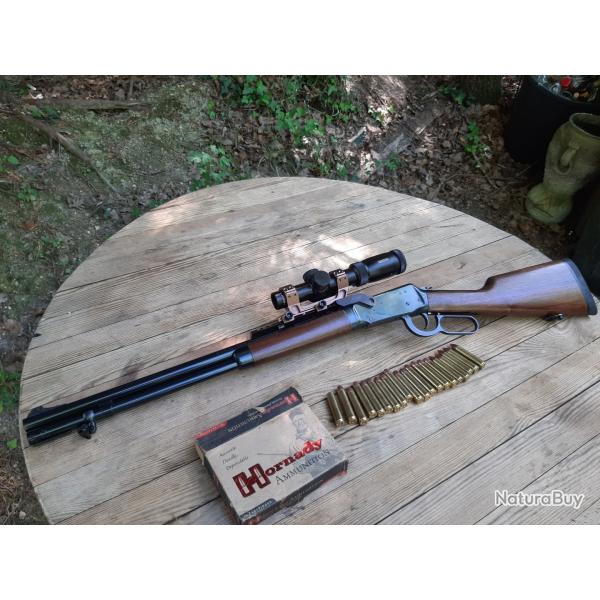 1E Winchester 1894  calibre 450 marlin avec lunette battue  + cartouche