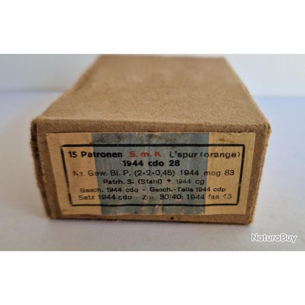 Boite de 15 Patronen S.m.K date 1943