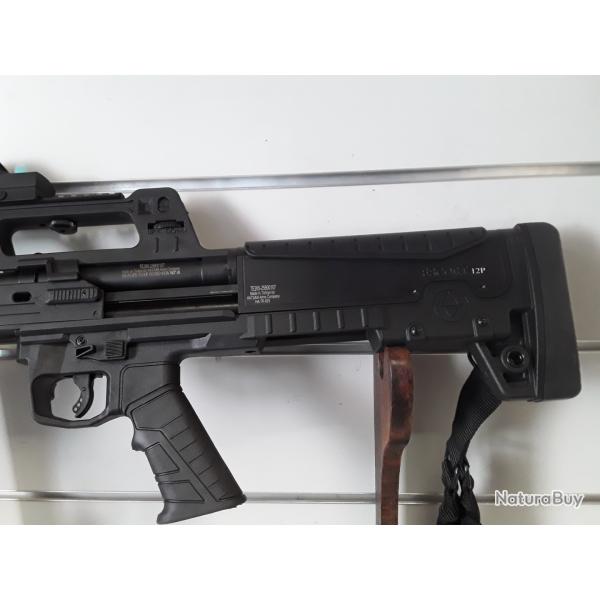 Fusil a pompe Hatsan ESCORT BULLTAC PUMP ACTION cal.12/76 synthtique can.61cm + point rouge + lampe