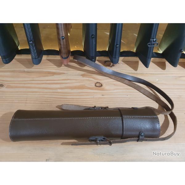 tui en cuir pour lunette de chasse