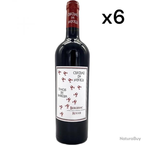 Chteau Fayolle "Les traces du sanglier" AOC Bergerac, 2021, le carton de 6 bouteilles