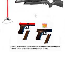 PACK-CADEAU ! Pack-8 Carabine Arrow Gamo 4,5 mm + Cadeau pistolet Airsoft Ressort Glock 17.C. 7-8 mm