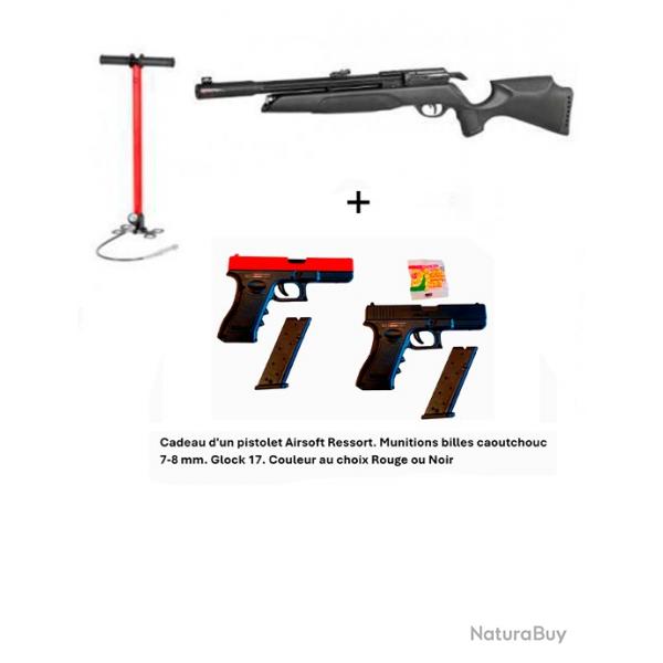 PACK-CADEAU ! Pack-8 Carabine Arrow Gamo 5,5 mm + Cadeau pistolet Airsoft Ressort Glock 17.C. 7-8 mm