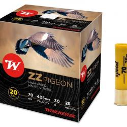 BOITE DE 25 CARTOUCHES WINCHESTER ZZ PIGEON 30G BOURRE JUPE CAL.20/70 PLOMB 7.5