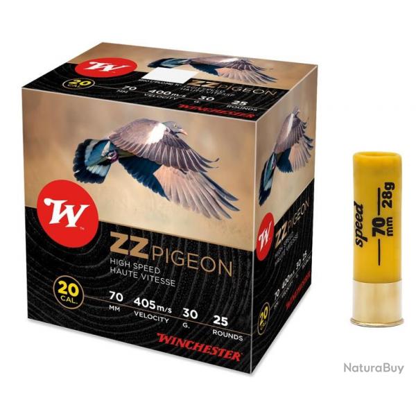 BOITE DE 25 CARTOUCHES WINCHESTER ZZ PIGEON 30G BOURRE JUPE CAL.20/70 PLOMB 7.5