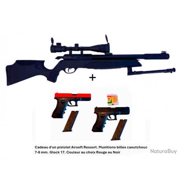 PACK-CADEAU ! Pack-9 Carabine Arrow Gamo 4,5 mm + Cadeau pistolet Airsoft Ressort Glock 17- 7-8 mm