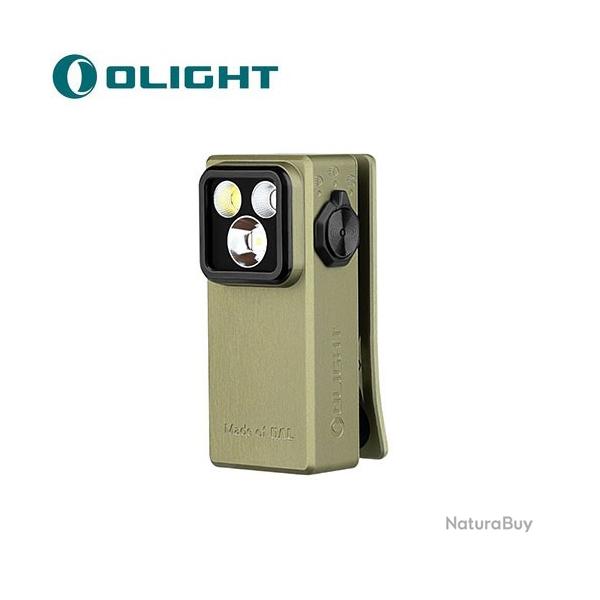 Olight Oclip Ultra Vert Olive - 530 Lumens - Mini lampe  clip faisceau large, concentr et UV