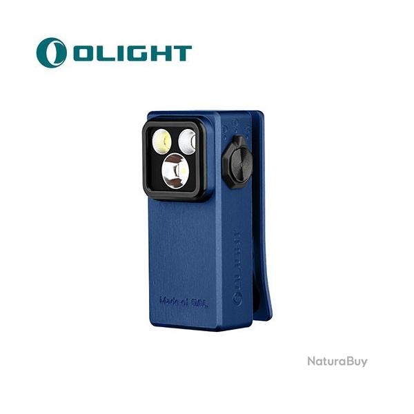 Olight Oclip Ultra Bleu Marine - 530 Lumens - Mini lampe  clip faisceau large, concentr et UV