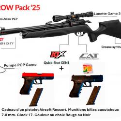 PACK-CADEAU ! Pack-11 Carabine Arrow Gamo 5,5 mm + Cadeau pistolet Airsoft Ressort Glock 17, 7-8 mm