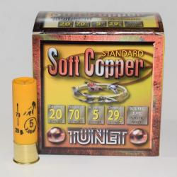 boite 25 cartouches tunet soft copper cal 20/70 , 29 grammes, numero 5
