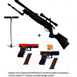 PACK-CADEAU ! Pack-14 Carabine Arrow Gamo 4,5 mm + Cadeau pistolet Airsoft Ressort Glock 17 - 7-8 mm